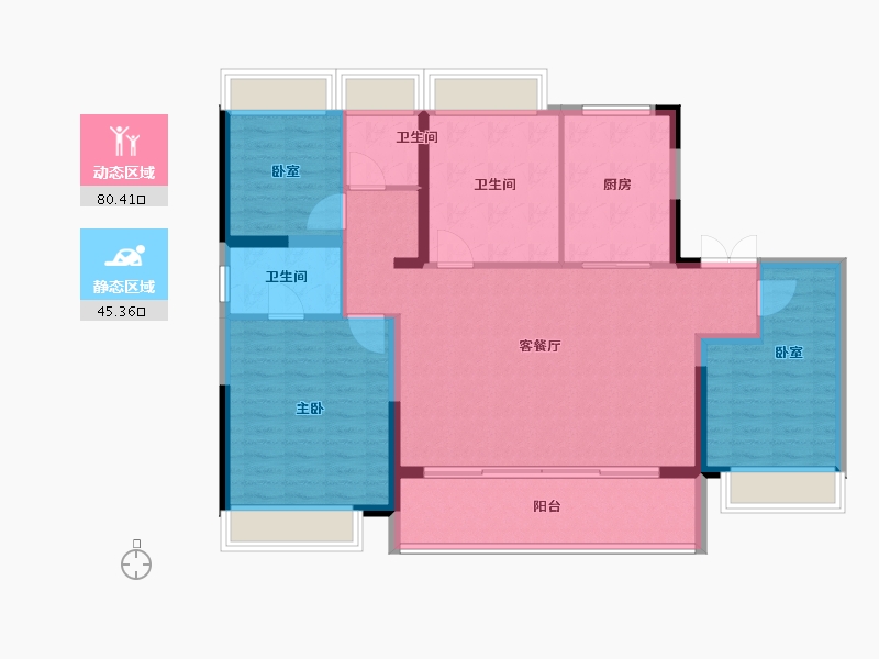 江苏省-苏州市-中建虹溪璟庭-114.40-户型库-动静分区