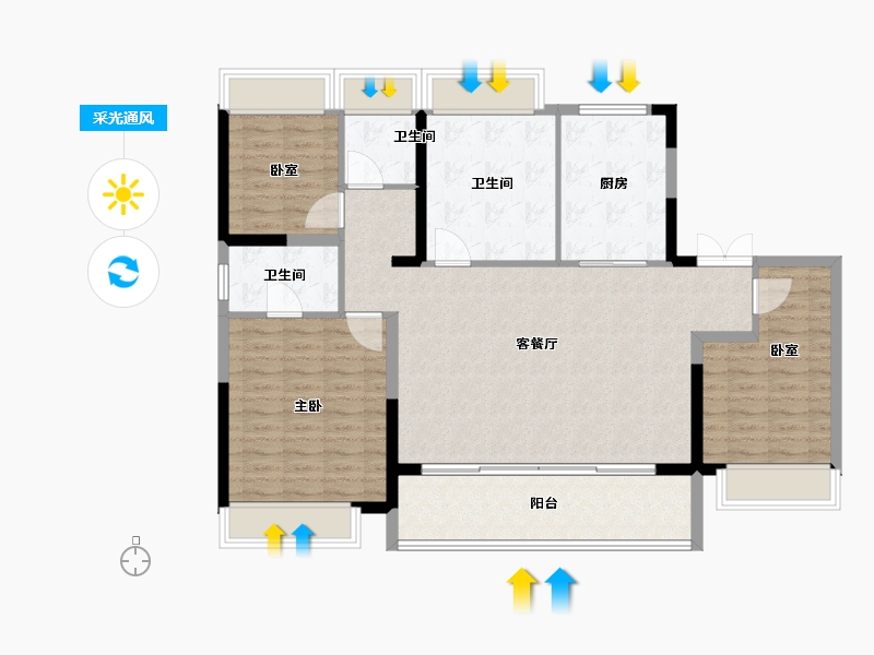 江苏省-苏州市-中建虹溪璟庭-114.40-户型库-采光通风