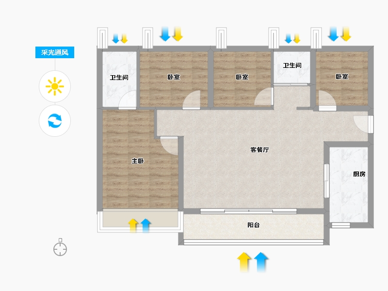 广东省-深圳市-宏发悦云花园-92.00-户型库-采光通风