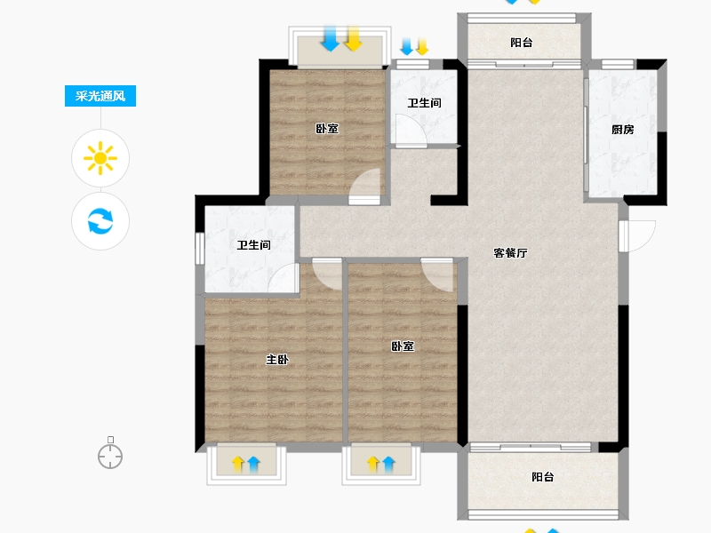 湖北省-武汉市-江印-102.43-户型库-采光通风