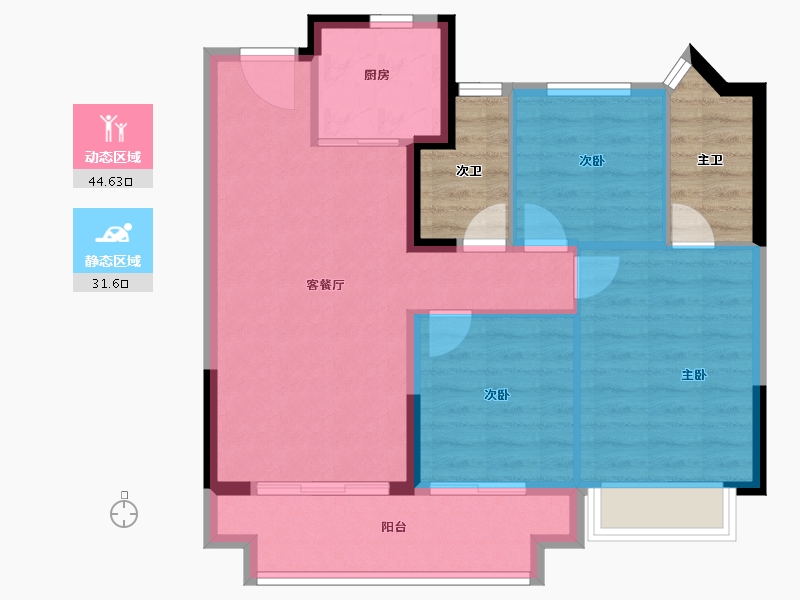 浙江省-嘉兴市-铂樾怡庭-76.80-户型库-动静分区