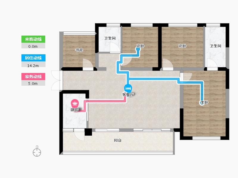 贵州省-贵阳市-中铁逸都国际-110.70-户型库-动静线