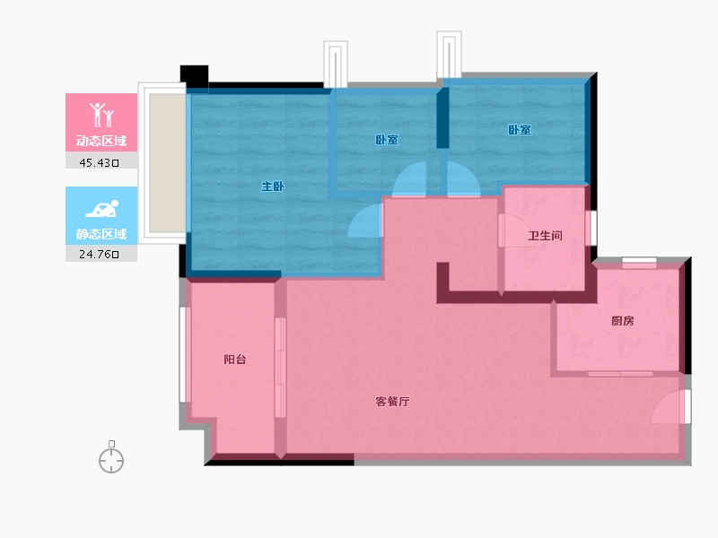 广东省-深圳市-宏发悦云花园-62.40-户型库-动静分区