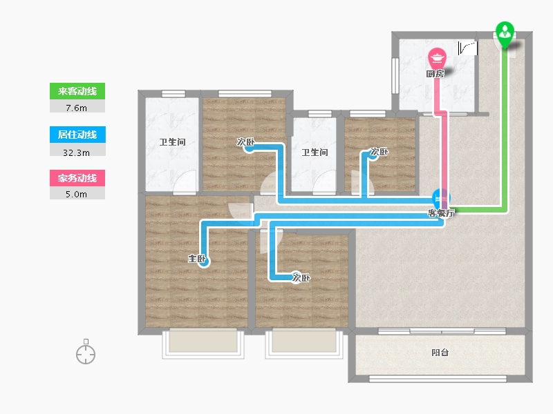 江苏省-南京市-润淮府-113.59-户型库-动静线