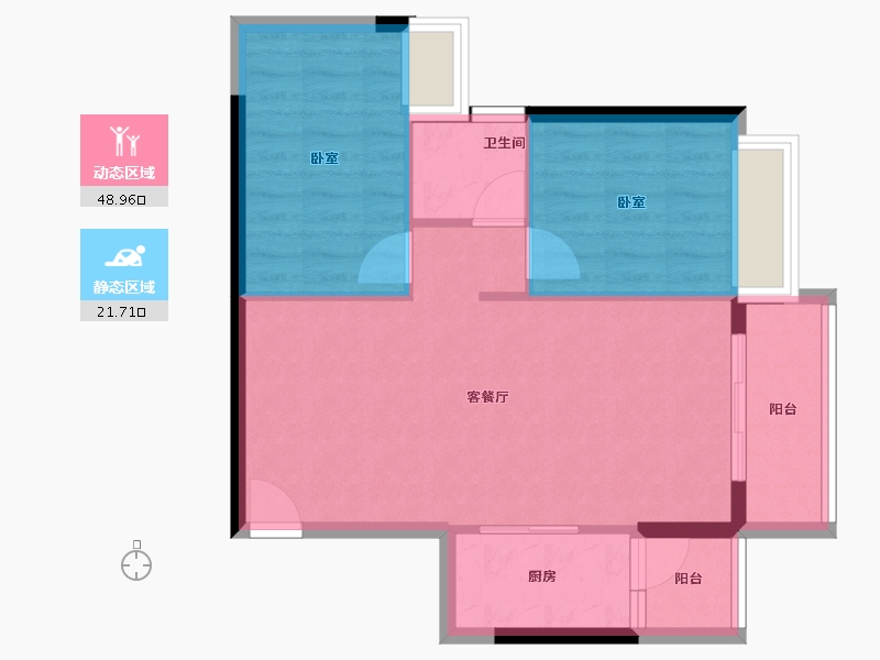 广东省-深圳市-京基智农·山海公馆-64.00-户型库-动静分区