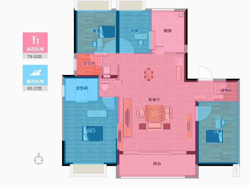 江苏省-苏州市-中建御璟峯-127.20-户型库-动静分区