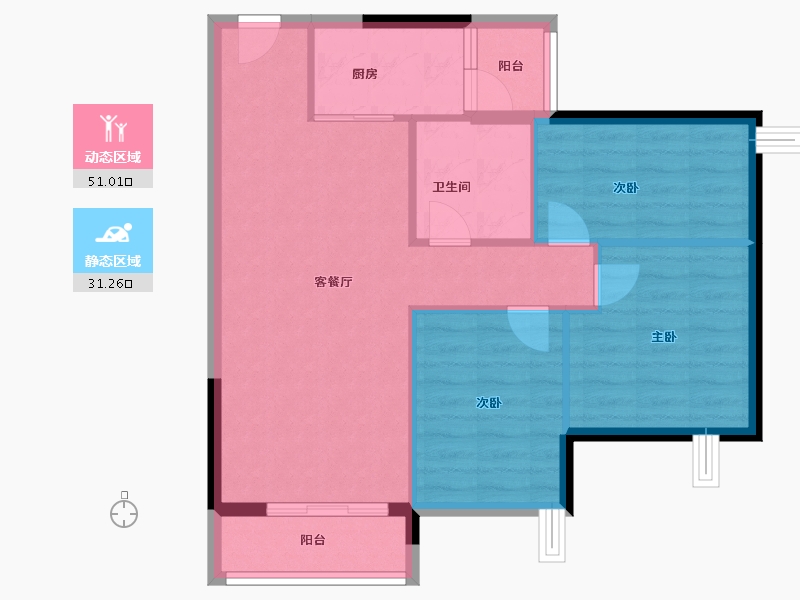 广东省-深圳市-京基智农·山海公馆-74.40-户型库-动静分区