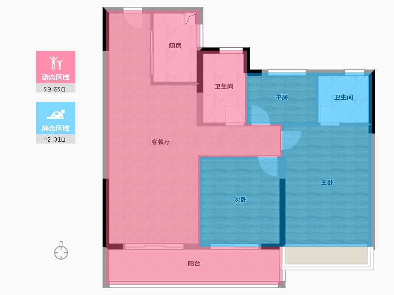 浙江省-嘉兴市-晴芳园-92.00-户型库-动静分区