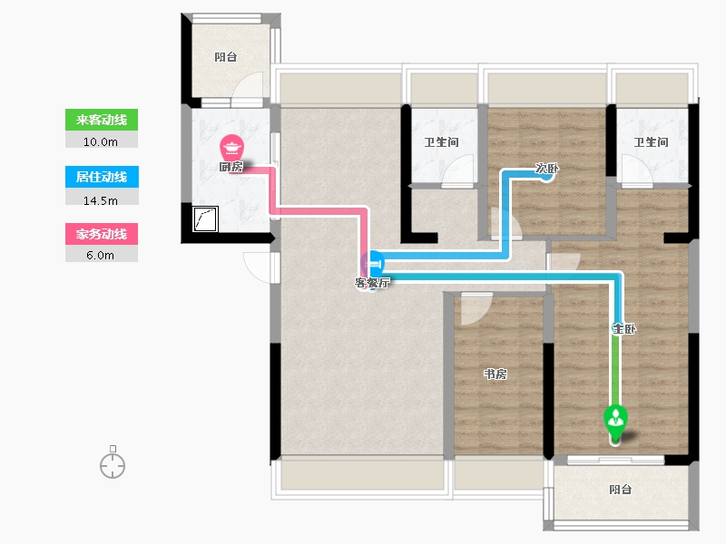 湖南省-岳阳市-天伦湖与树-94.41-户型库-动静线