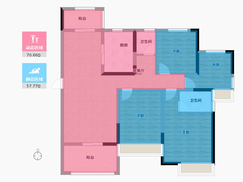 江苏省-淮安市-明发金色水岸-114.40-户型库-动静分区