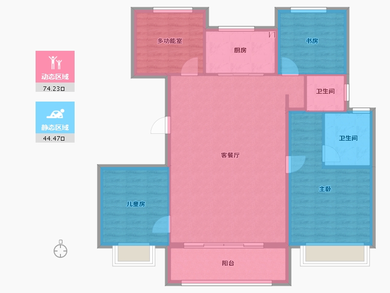 江苏省-南京市-万科中山都会揽境-108.00-户型库-动静分区