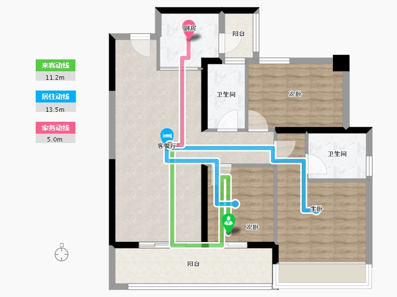 黑龙江省-鹤岗市-前海宸湾-87.21-户型库-动静线