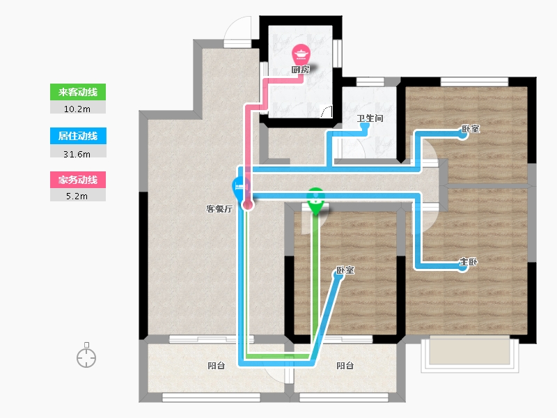 山东省-德州市-兴安居·新河雅园-84.53-户型库-动静线