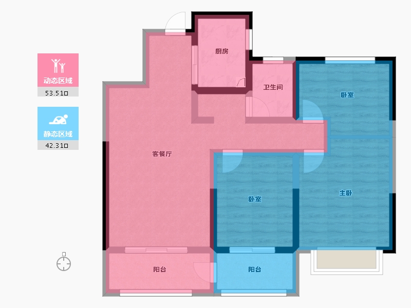 山东省-德州市-兴安居·新河雅园-84.53-户型库-动静分区