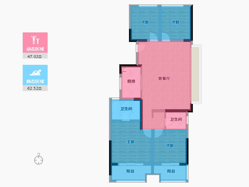 湖南省-衡阳市-奥莱祥生府-97.00-户型库-动静分区