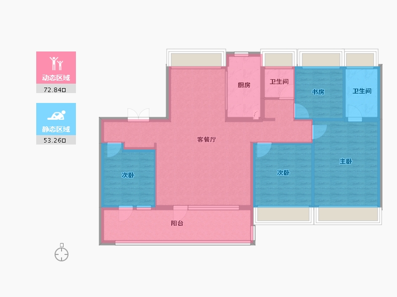 江苏省-南京市-保利阅云台-113.60-户型库-动静分区