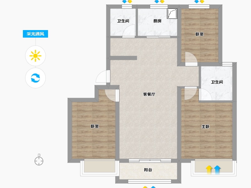 河北省-唐山市-荣望府-79.24-户型库-采光通风