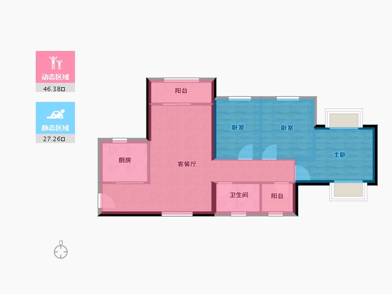 福建省-厦门市-中海环东时代-65.60-户型库-动静分区