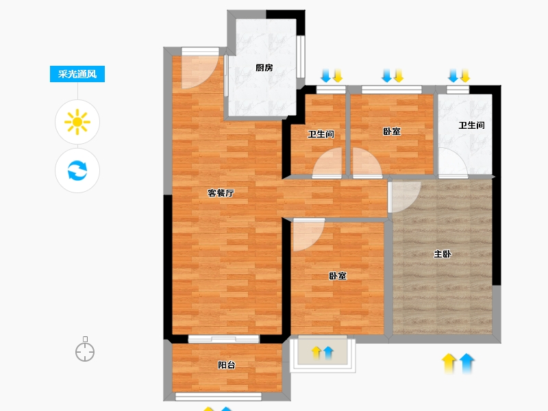 福建省-漳州市-建发和玺-71.19-户型库-采光通风