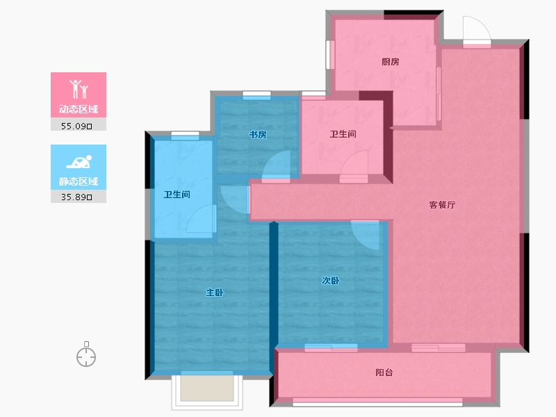 浙江省-宁波市-绿城·通山未来社区-80.81-户型库-动静分区