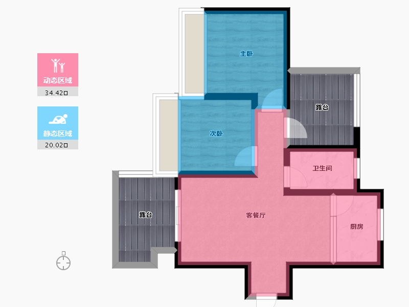 四川省-攀枝花市-普达阳光国际康养度假区-61.23-户型库-动静分区