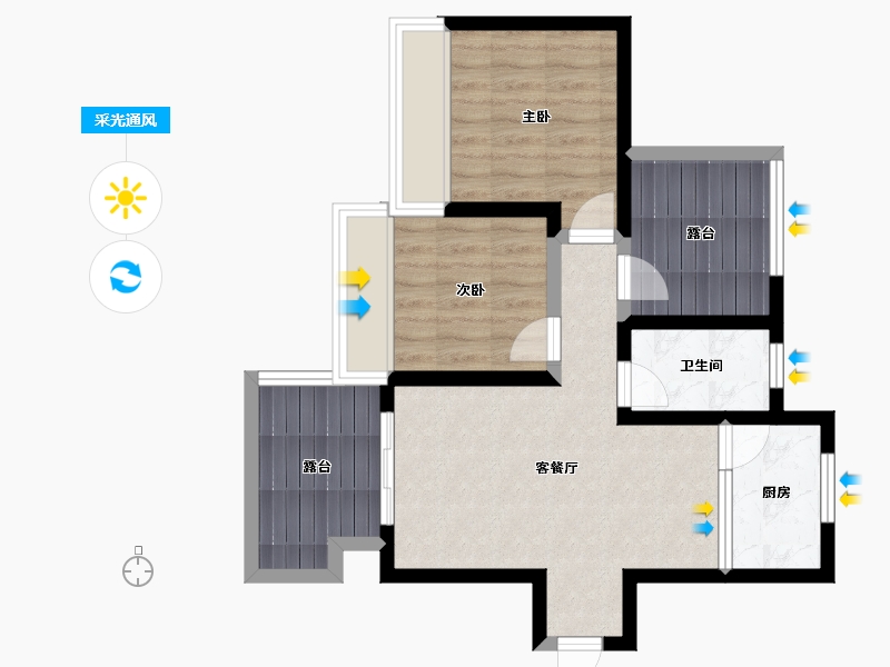 四川省-攀枝花市-普达阳光国际康养度假区-61.23-户型库-采光通风