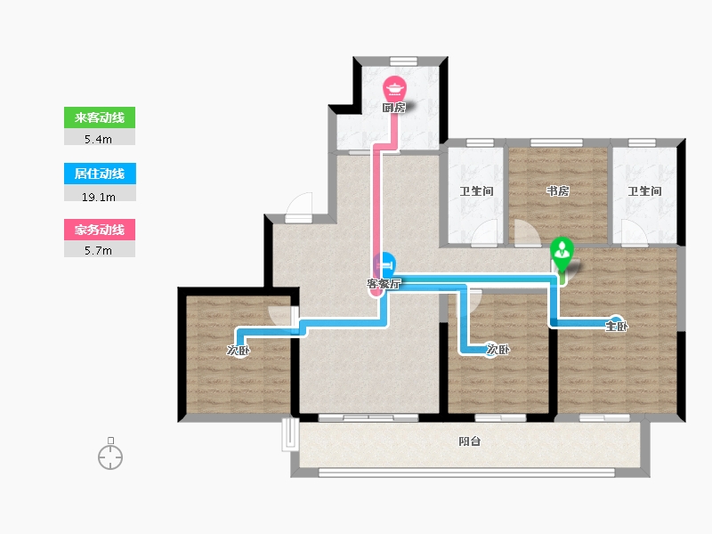 浙江省-宁波市-绿城·通山未来社区-111.21-户型库-动静线