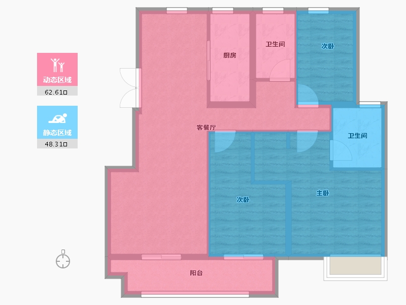 江苏省-淮安市-明发金色水岸-100.00-户型库-动静分区