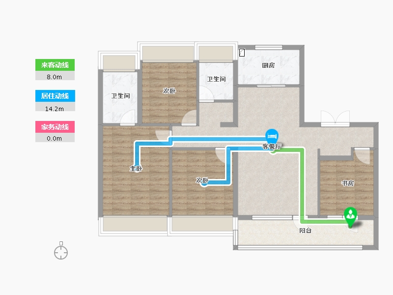 江苏省-南京市-保利阅云台-104.82-户型库-动静线