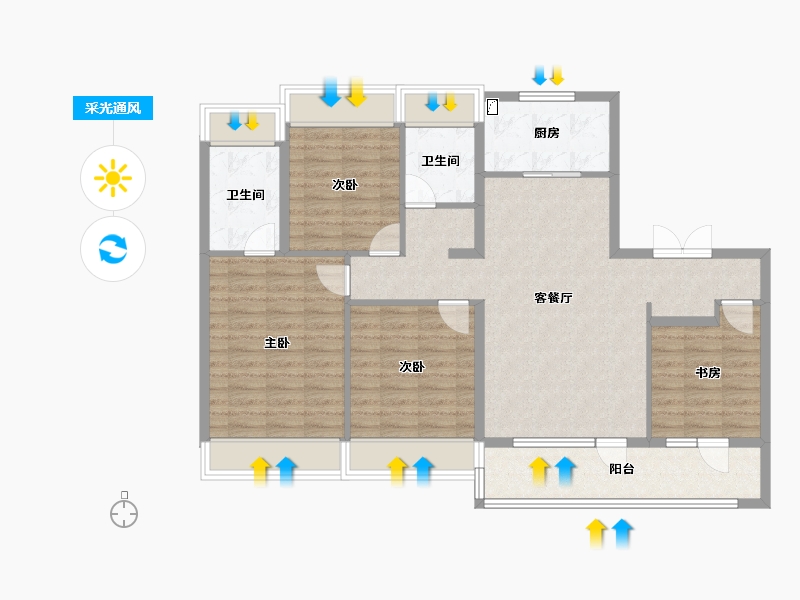 江苏省-南京市-保利阅云台-104.82-户型库-采光通风