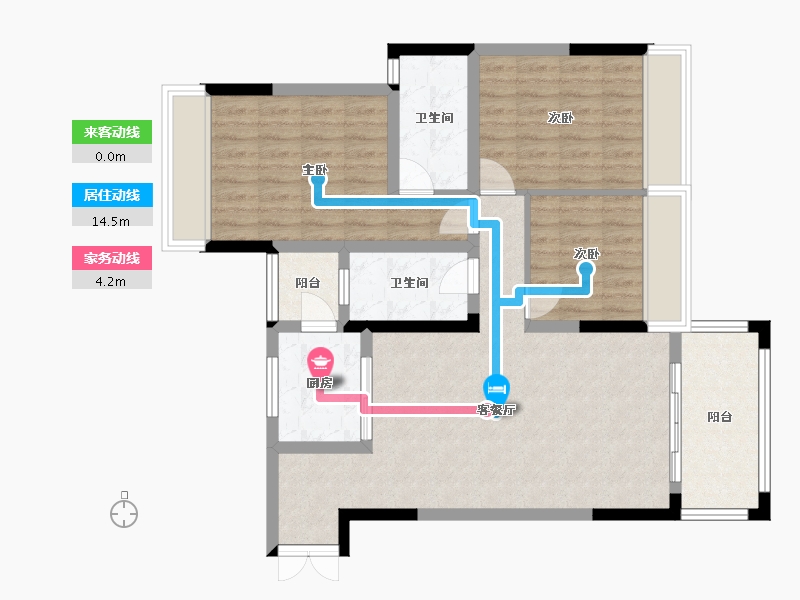 贵州省-遵义市-壹号公馆-99.00-户型库-动静线