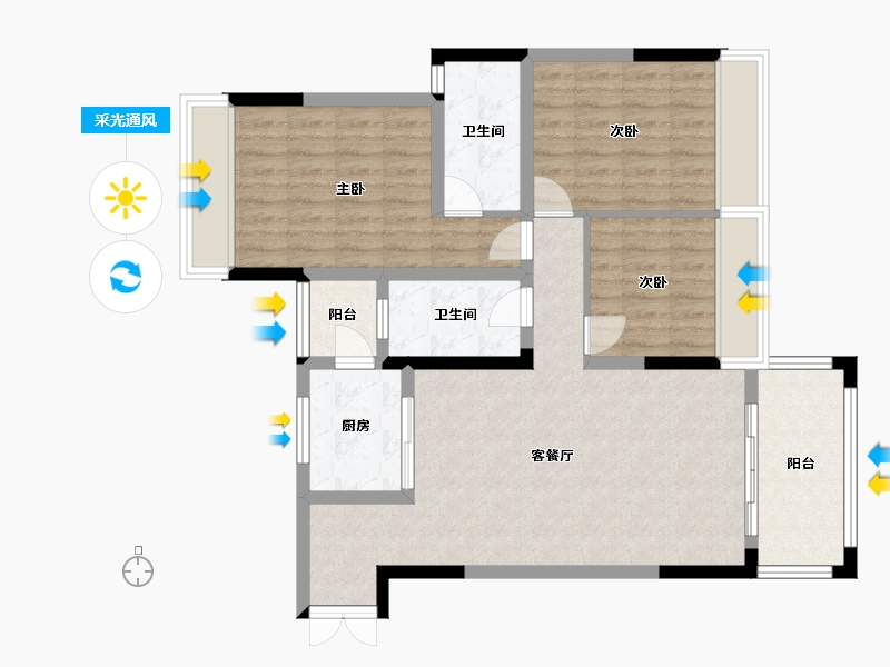 贵州省-遵义市-壹号公馆-99.00-户型库-采光通风