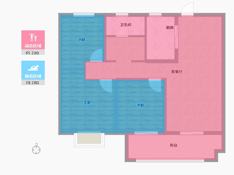 江苏省-淮安市-京师学院里-92.80-户型库-动静分区