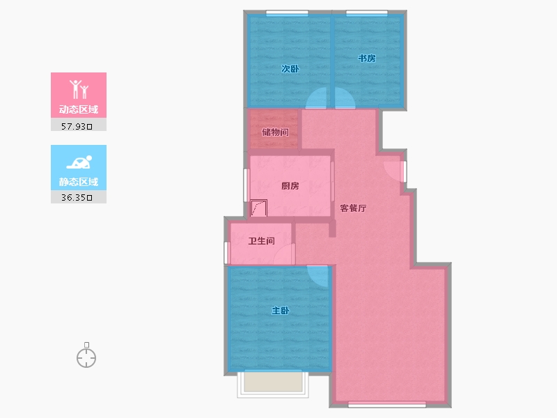 河北省-唐山市-万科公园大道-84.34-户型库-动静分区