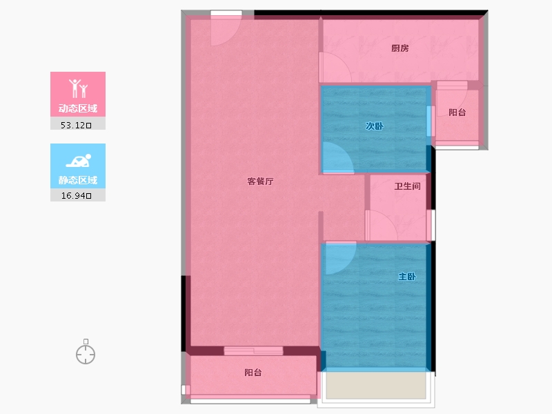 广东省-深圳市-京基智农·山海公馆-63.20-户型库-动静分区