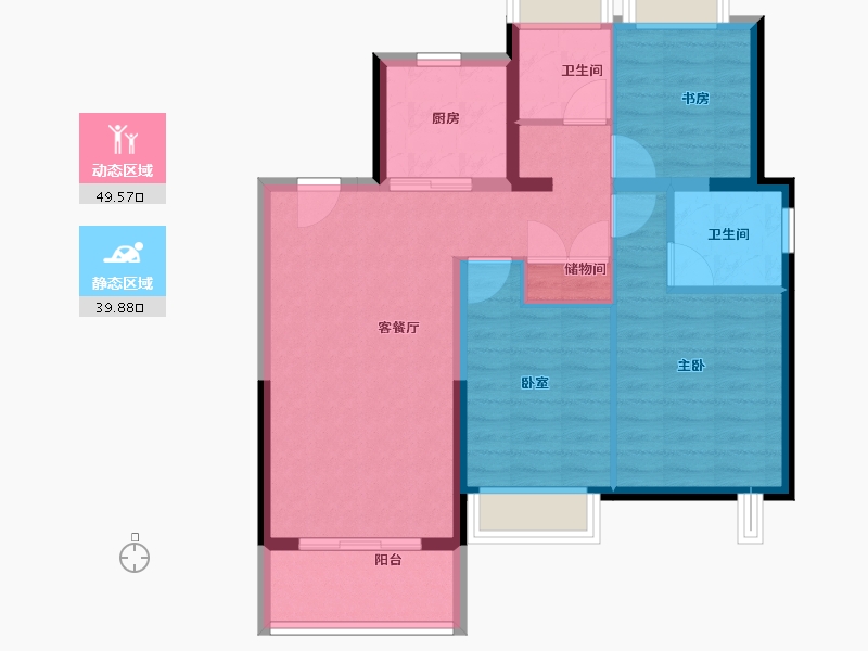 江苏省-苏州市-天境上辰-80.00-户型库-动静分区