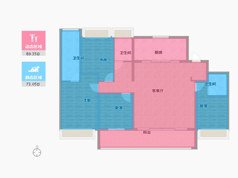 江苏省-苏州市-华侨城龙湖·启元-148.00-户型库-动静分区