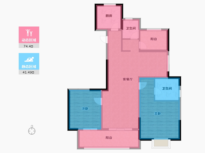 浙江省-宁波市-中交·玉宸园-104.00-户型库-动静分区