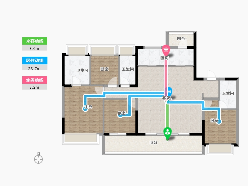 江苏省-苏州市-天境澜庭-132.00-户型库-动静线