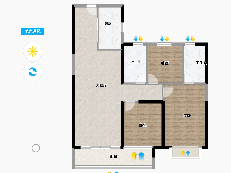 湖北省-武汉市-江印-91.53-户型库-采光通风