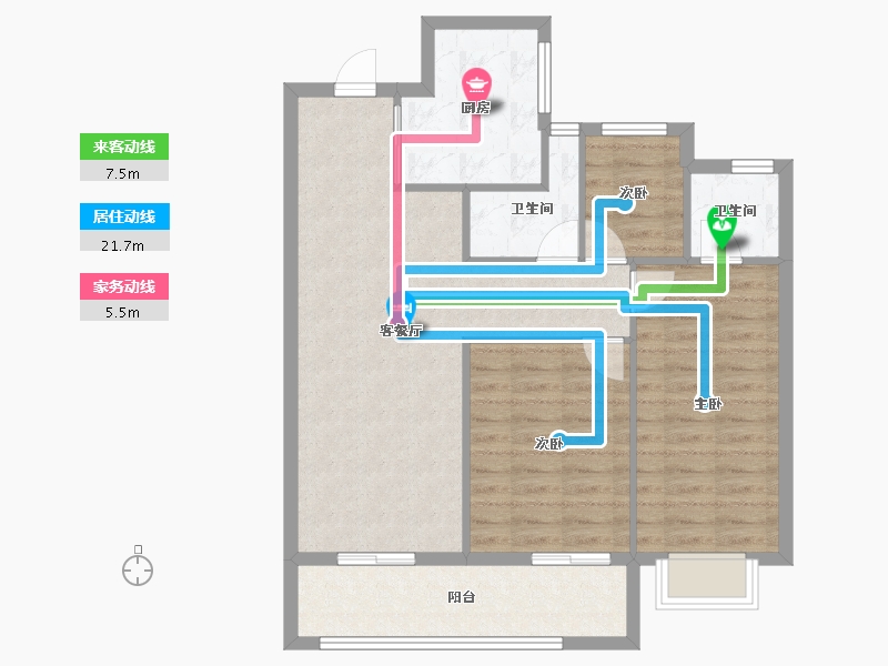 浙江省-宁波市-堇麟上府·云汀-83.20-户型库-动静线