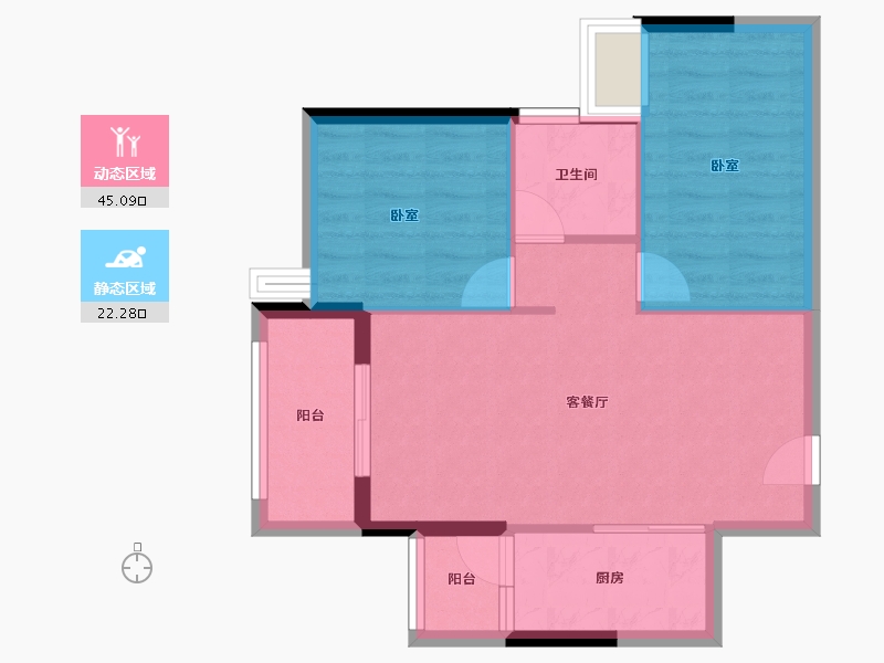 广东省-深圳市-京基智农·山海公馆-60.68-户型库-动静分区