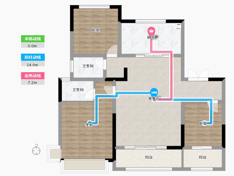 山东省-德州市-兴安居·新河雅园-104.00-户型库-动静线