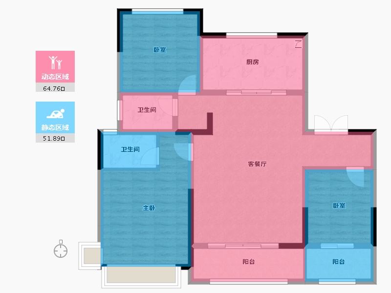 山东省-德州市-兴安居·新河雅园-104.00-户型库-动静分区