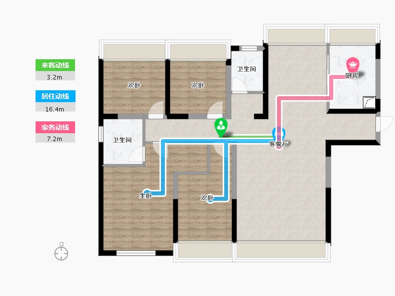 湖南省-岳阳市-天伦湖与树-114.80-户型库-动静线