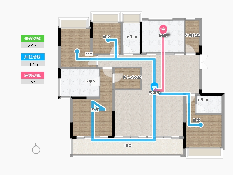 江苏省-苏州市-桃溪澜园-163.41-户型库-动静线