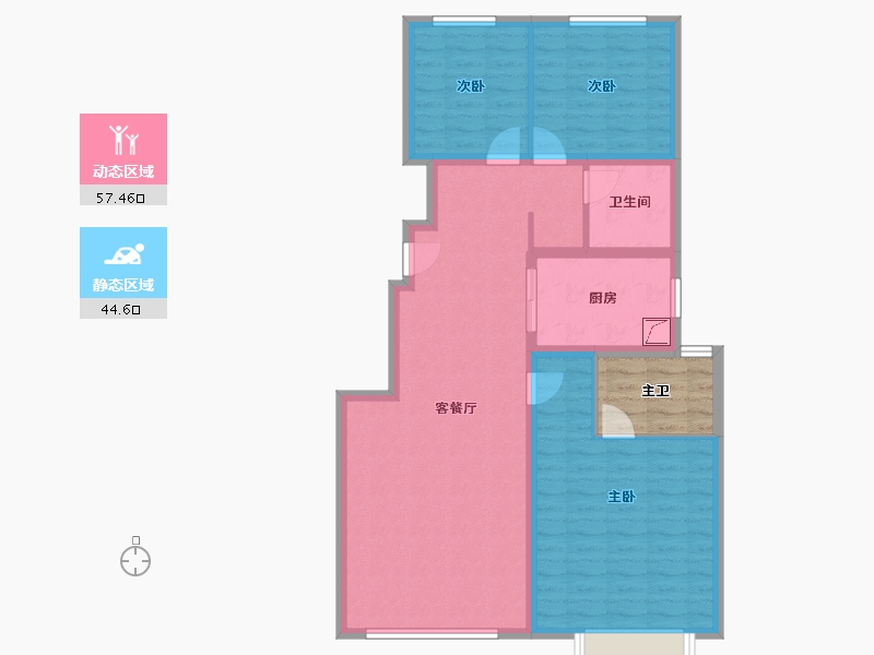 河北省-唐山市-万科公园大道-96.90-户型库-动静分区