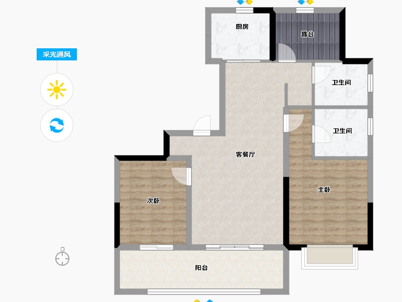 浙江省-宁波市-中交·玉宸园-94.01-户型库-采光通风