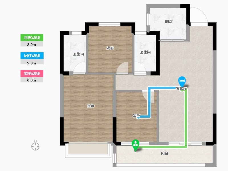 浙江省-嘉兴市-合景·臻颐府-90.40-户型库-动静线