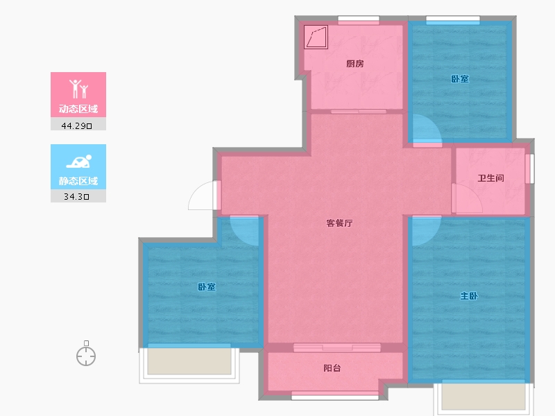 河北省-唐山市-荣望府-69.47-户型库-动静分区